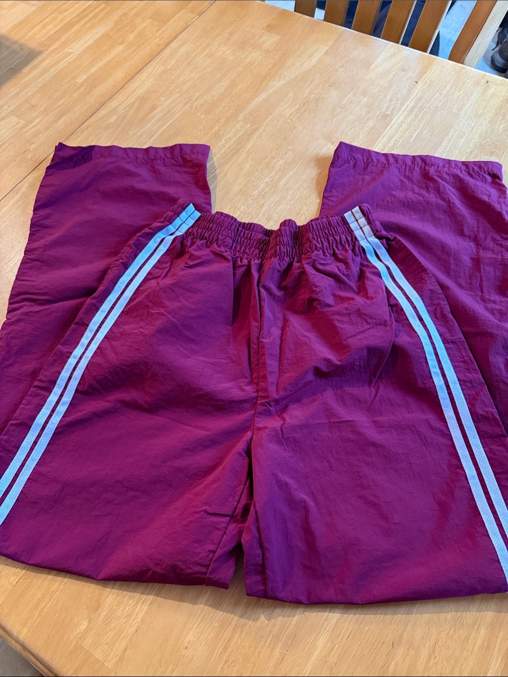 No Boundaries Burgundy Track Pants with Side Stripes